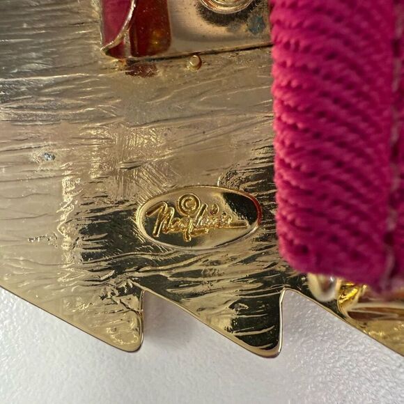 Vintage 1980's Nan Lewis Elastic Belt with Triangle Enamel Buckle - Picture 5 of 5